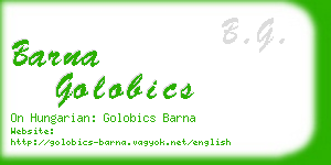 barna golobics business card